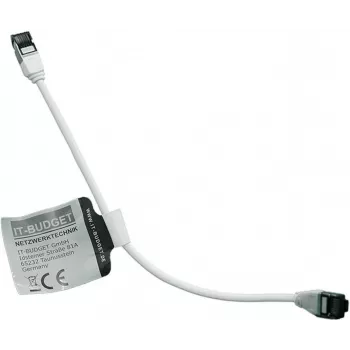 IT-BUDGET Full Copper Premium Patch Cable - Slim AWG 28 - Cat.8.1 - 2000 MHz - Halogen-Free - PoE+ - 40 Gbit - White - 0,50 m