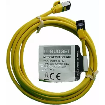 IT-BUDGET Full Copper Premium Patch Cable - Slim AWG 28 - Cat.8.1 - 2000 MHz - Halogen-Free - PoE+ - 40 Gbit - Geltona - 3 m (90ITBSLIM81PK3Y)