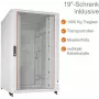 IT-BUDGET 19-Inčų Tinklo Spinta SRK - 27 HE - Plotis x Gylis 800x800 mm - Stiklinės/Pilno Plieno Durys - Kabelių Kanalai - Surinkta - Šviesiai Pilka (RAL 7035) (99ITB19SRK2788GGNM)