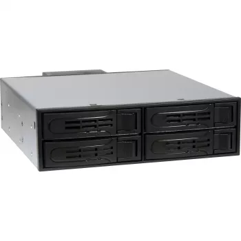 Inter-Tech IPC ST-5244 4-Bay 2,5 inch SATA/SAS Hot-Swap Mobile Rack for 5,25 inch Bay, Black