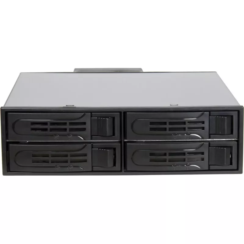 Inter-Tech IPC ST-5244 4-Bay 2,5 inch SATA/SAS Hot-Swap Mobile Rack for 5,25 inch Bay, Black