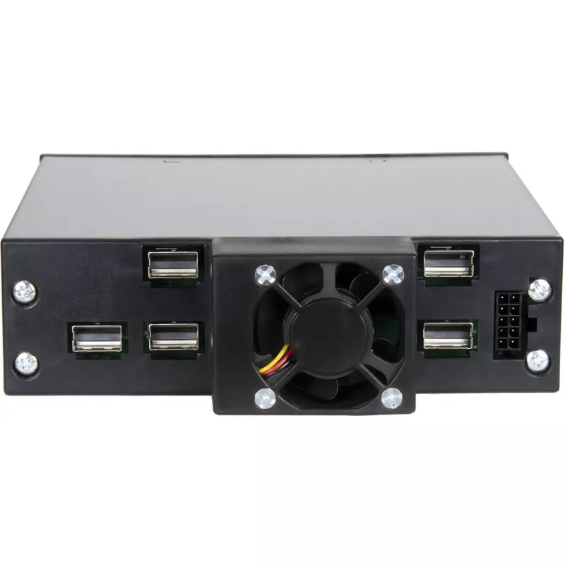 Inter-Tech IPC ST-5244 4-Bay 2,5 inch SATA/SAS Hot-Swap Mobile Rack for 5,25 inch Bay, Black