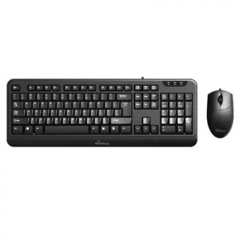 MediaRange Laidinė klaviatūra ir optinė 3 mygtukų pelė, QWERTY (GR), juoda (MROS108-GR)