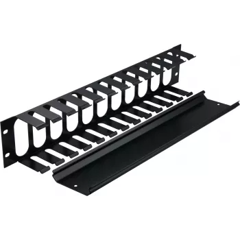 Rockstable 2U 19 colių kabelių tvarkymo panelė - juoda - SPCC plienas - 483 mm (RS19-002)