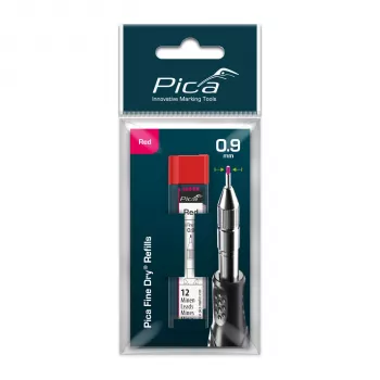 PICA-MARKER Pica Fine-Dry Refills Red - 10 Leads, 2,8 mm, 125 mm, Blister Pack