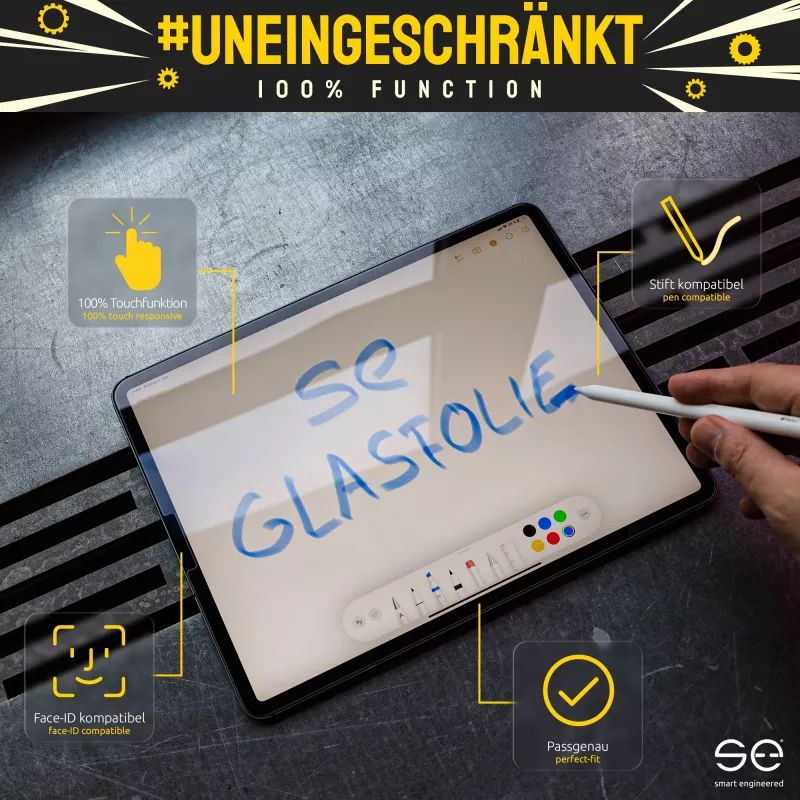 smart.engineered se Grūdinto stiklo ekrano apsauga, skirta Apple iPad 10,9 colio (10-osios kartos) – permatoma