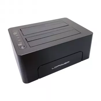 LC-Power LC-DOCK-C-V2 USB-C Docking Station su HDMI, DisplayPort, VGA, 3x USB-A, USB-C duomenims, USB-C PD 100W, Gigabit Ethernet, SD/microSD kortelių skaitytuvu, 3,5 mm garsu, pilka
