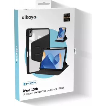 ALKAYA Lucid 360 iPad Case, skirtas iPad 10th Generation (10,9 colio, 2022) – Juodas (CS-40002)