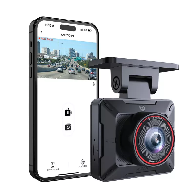 AKEEYO P1 automobilinis vaizdo registratorius Full HD 30fps - Juodas
