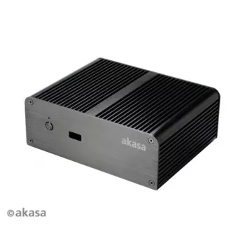 Akasa Newton T Bekorpusis Mini PC Korpusas, Skirtas Intel NUC (UCFF/Thin Mini-ITX) - Be Maitinimo Bloko - Juodas