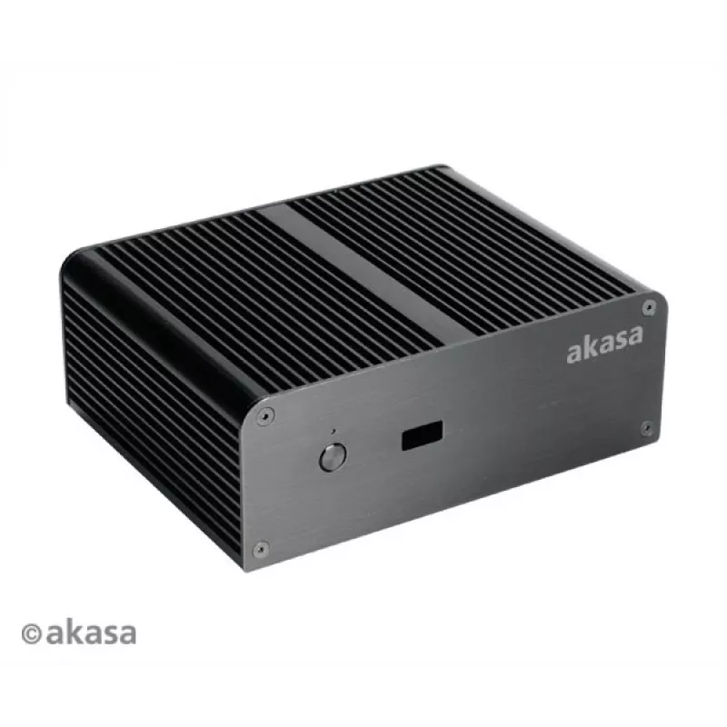 Akasa Newton T Bekorpusis Mini PC Korpusas, Skirtas Intel NUC (UCFF/Thin Mini-ITX) - Be Maitinimo Bloko - Juodas