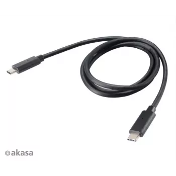 Akasa AK-CBUB26-10BK USB-C į USB-C laidas 1m - USB 3.2 Gen 2 - 10Gbps - 100W PD - Juoda