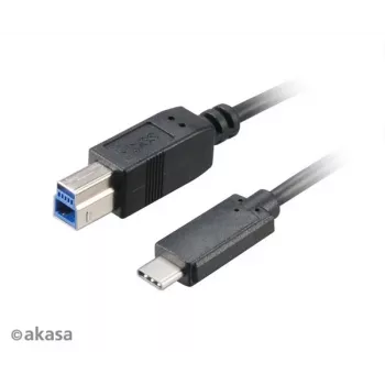Akasa USB 3.1 Gen2 Cable C - B USB-C Male to USB-B Male - 1m Black