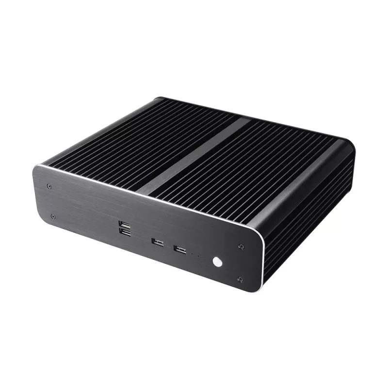 Akasa Euler TX Fanless Thin Mini-ITX Case - Aluminum - Black