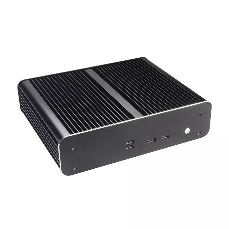 Akasa Euler TX Fanless Thin Mini-ITX Case - Aluminum - Black