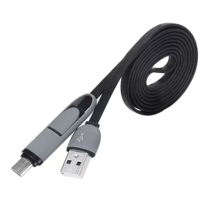 Akasa AK-CBUB35-10BK USB 2.0 laidas - USB A į Micro-USB B su USB-C adapteriu - 1 m - Juoda