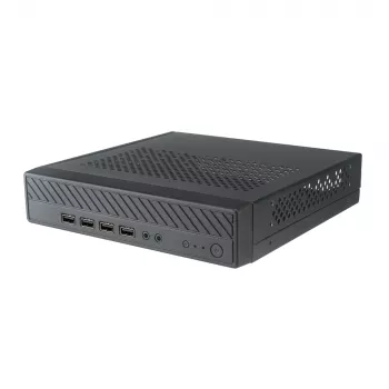 Akasa Cypher MX Thin Mini-ITX korpusas, aliuminis/SGCC, juodas, 1x 2,5 inch HDD/SSD, VESA laikiklis
