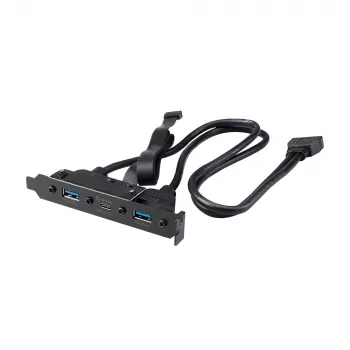 Akasa USB 3.1 Gen 2 Internal Adapter Cable with Dual USB 3.0 Type-A Ports - 50 cm - Black
