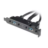 Akasa USB 3.1 Gen 2 Internal Adapter Cable with Dual USB 3.0 Type-A Ports - 50 cm - Black