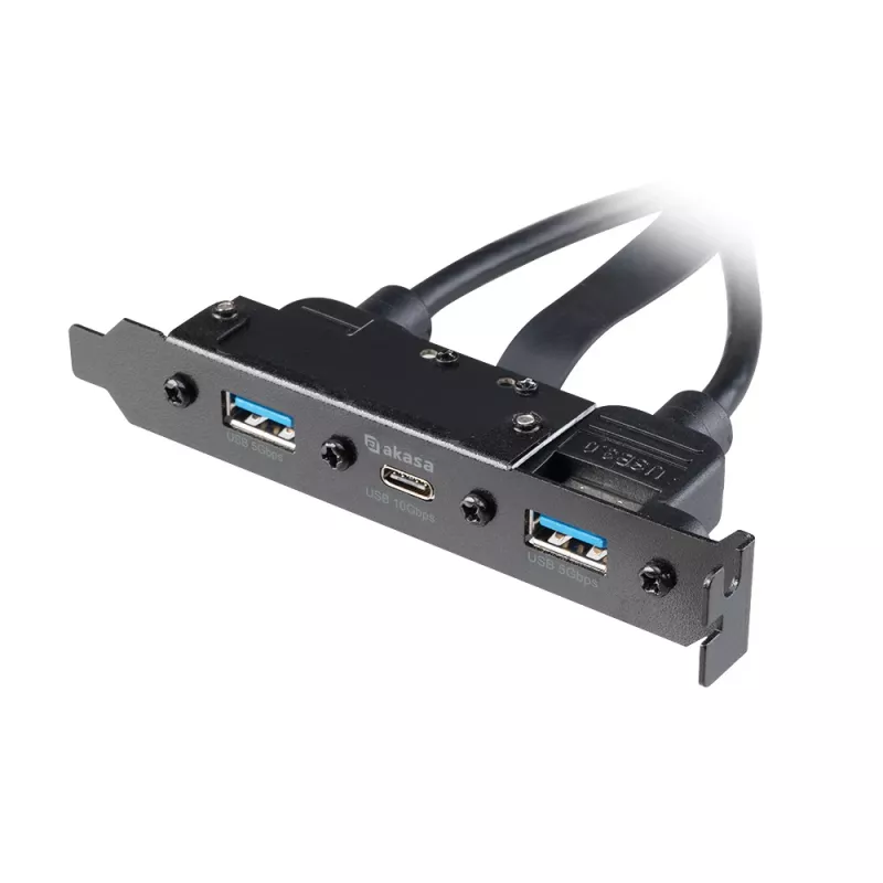 Akasa USB 3.1 Gen 2 Internal Adapter Cable with Dual USB 3.0 Type-A Ports - 50 cm - Black