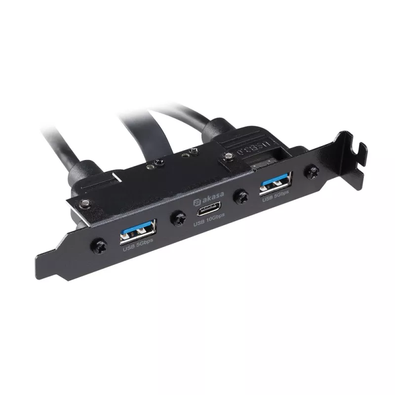 Akasa USB 3.1 Gen 2 Internal Adapter Cable with Dual USB 3.0 Type-A Ports - 50 cm - Black
