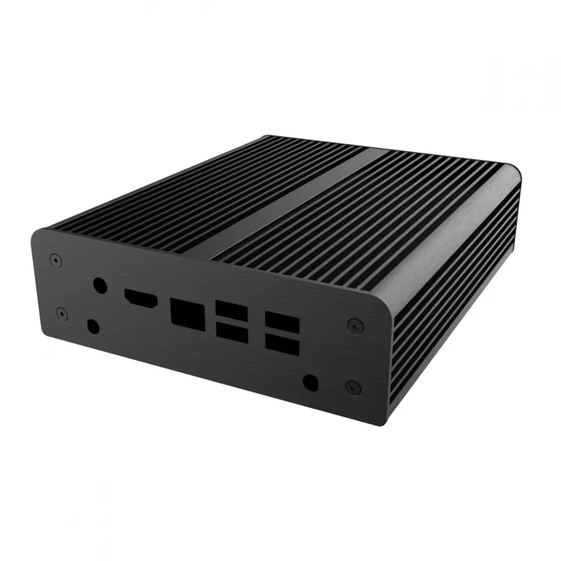 Akasa Newton NE Mini-ITX korpusas - juodas - aliuminis - be ventiliatoriaus - 2,5 inch kietasis diskas / SSD - 150,6 mm