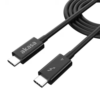Akasa Thunderbolt 4 USB-C į USB-C laidas 1m 40Gbps 100W PD 8K60Hz Juodas