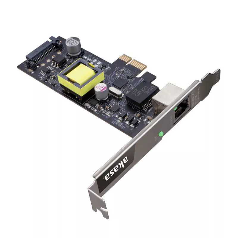 Akasa 2.5G PCIe Network Card with PoE up to 25,5W