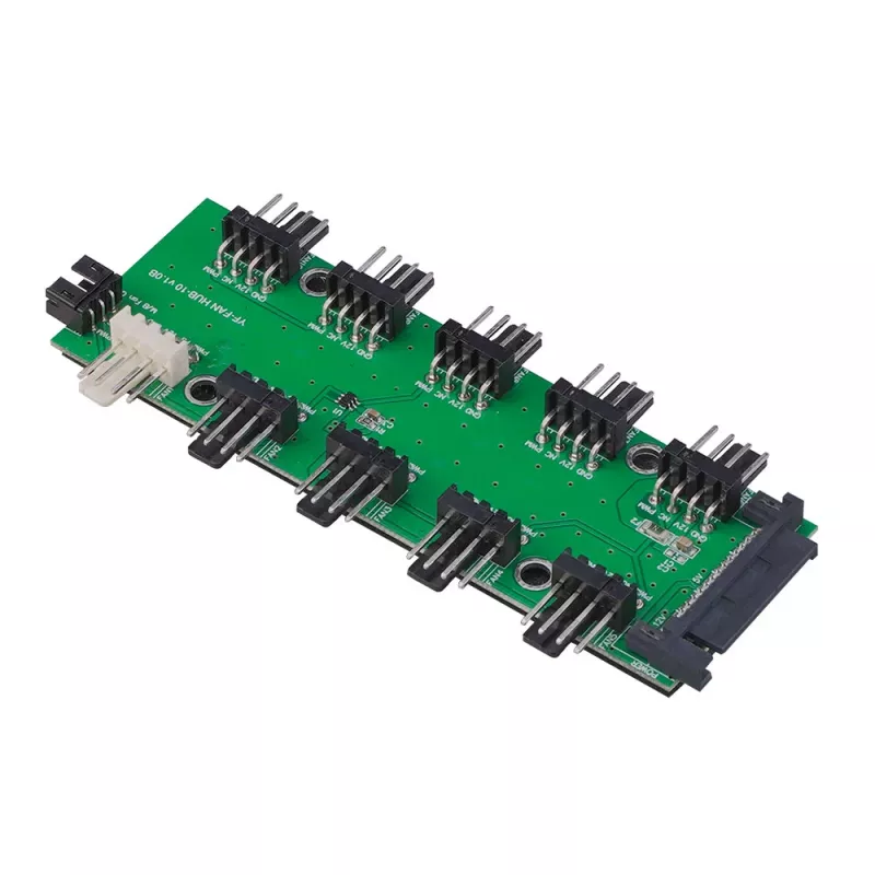 Akasa FLEXA FP10H PWM ventiliatorių jungčių plėtiklis 1→10 su 30 cm laidu