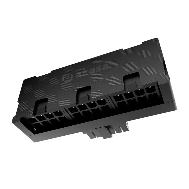 Akasa G-Nexus P24 90 laipsnių 12VHPWR adapteris 12+4 kontaktų kištukas į 3x8 kontaktų lizdą, 600W, juodas