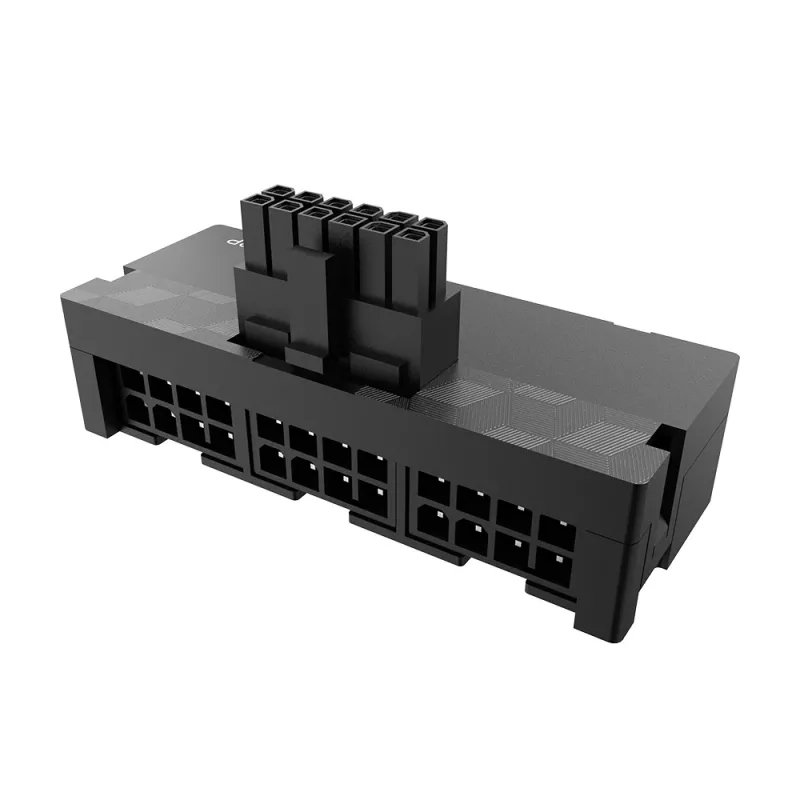 Akasa G-Nexus P24 90 laipsnių 12VHPWR adapteris 12+4 kontaktų kištukas į 3x8 kontaktų lizdą, 600W, juodas