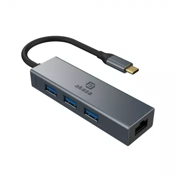 Akasa USB Type-C 4-In-1 Hub su Ethernet 1 x RJ45 3 USB-A USB 3.2 Gen 1