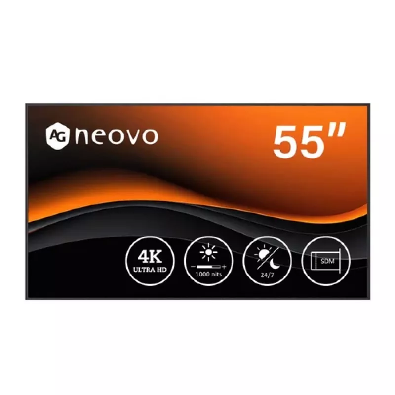AG NEOVO TECHNOLOGY PD-5502 55 colių 4K UHD 1000 cd/m² 1200:1 SDM Ready komercinis ekranas