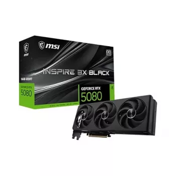 MSI GeForce RTX 5080 16G INSPIRE 3X OC – 16GB GDDR7, trys ventiliatoriai