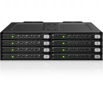 ICY DOCK ToughArmor MB998V4P-B 8-Bay U.2/U.3 NVMe SSD PCIe 4.0 Mobile Rack Enclosure for 5.25-Inch Bay (4 x SlimSAS 8i SFF-8654)