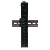 Exsys USB 3.2 Gen 1 10-Port Metal Hub with DIN-Rail Kit, VIA VL811+ Chipset, 5 Gbps, 5V/4A Power Adapter, 1,8m Cable