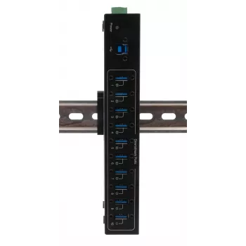 Exsys USB 3.2 Gen 1 10-Port Metal Hub with DIN-Rail Kit, VIA VL811+ Chipset, 5 Gbps, 5V/4A Power Adapter, 1,8m Cable