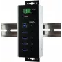 EXSYS EX-1185HMVS-WT Industrial USB 3.2 Gen 1 Hub, 4-Port, DIN Rail Mountable