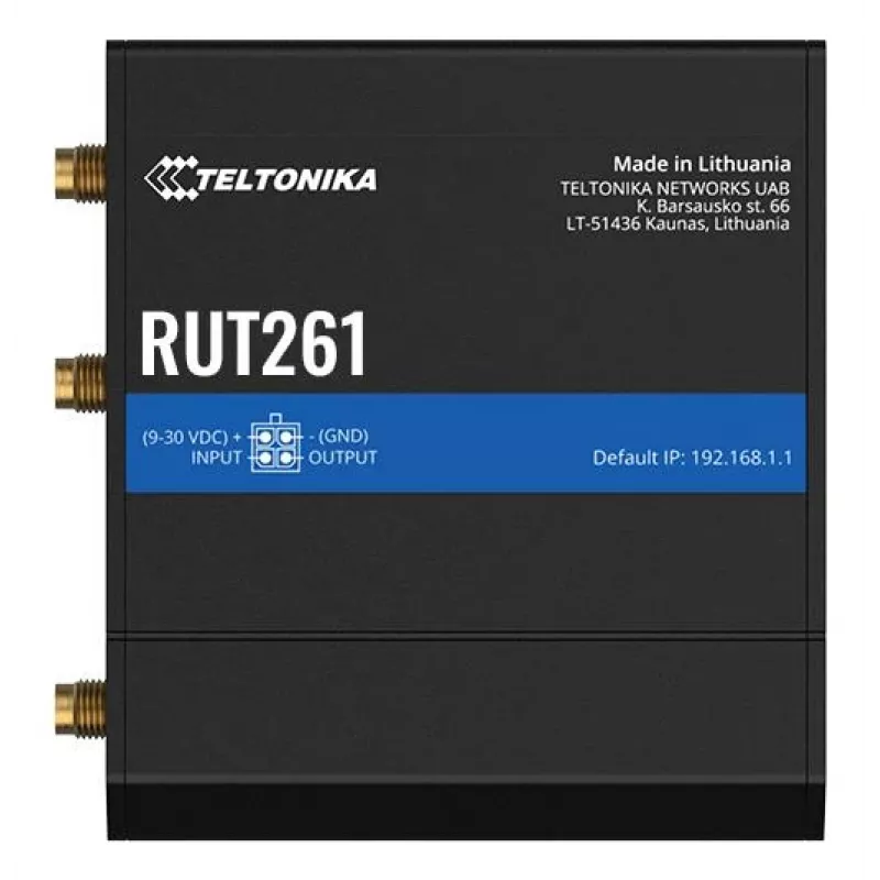 Teltonika pramoninis maršrutizatorius RUT261 – 4G LTE Cat 6, Wi-Fi 4, Dual SIM, EU PSU