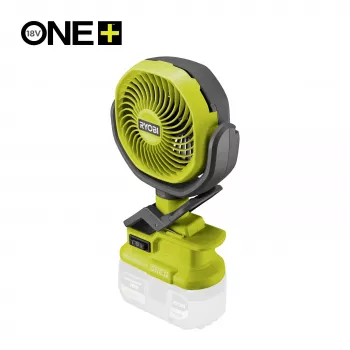 RYOBI ONE+ 18V belaidis spaustuvinis ventiliatorius (tik įrankis) – 280 CFM, 360° sukimas