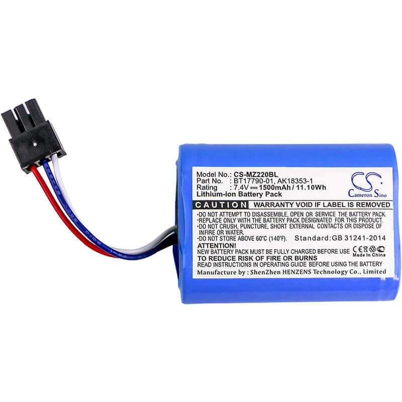 Cameron Sino pakaitinė baterija Zebra iMZ320, MZ220, MZ320, MZ420L (BT-17790-1, BT-17790-2, AK18353-1) – 7.4V 1800mAh Li-ion