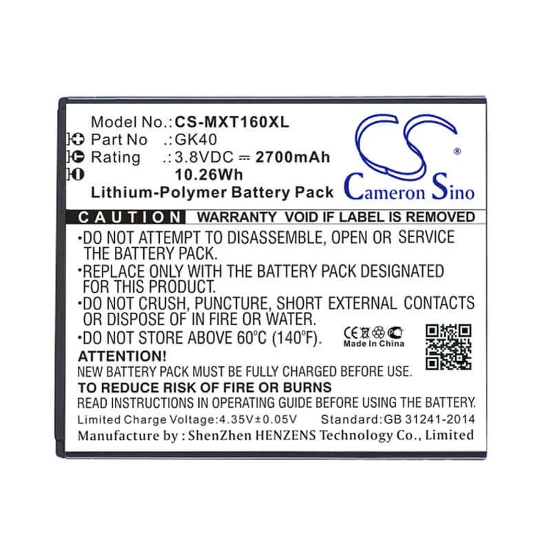 Cameron Sino Baterija GK40 SNN5967A SNN5967B, skirta Motorola Moto G4 G5 E3 E4 E5 / CS-MXT160XL