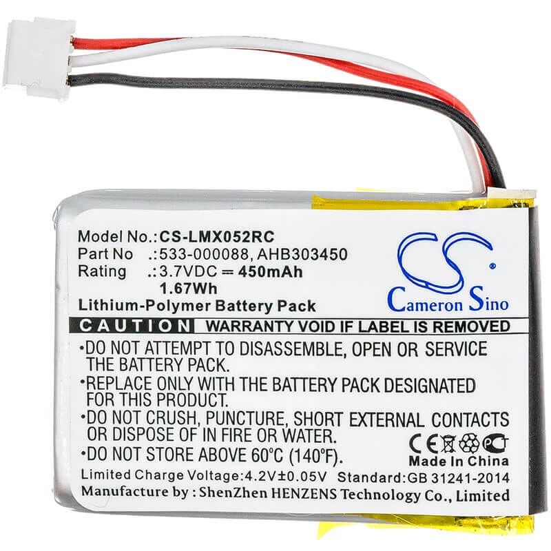 Cameron Sino Baterija Tipo AHB303450 1412 533-000120 533-000121 533-000172, skirta Logitech pelei / CS-LMX052RC