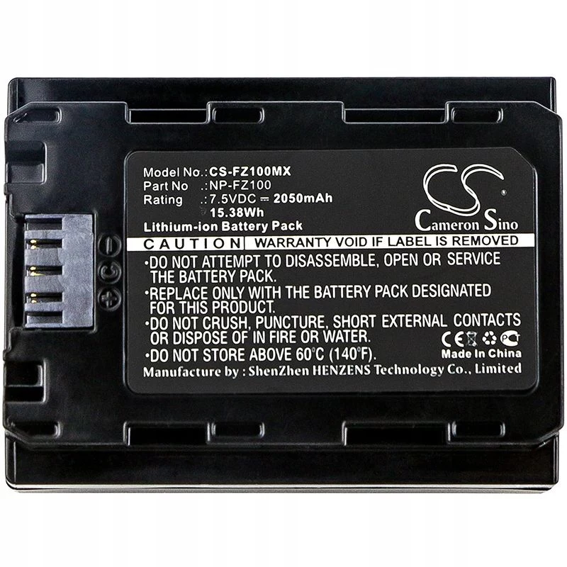 CAMERON SINO NP-FZ100 / NP-FZ100 / BC-QZ1 Replacement Battery for Sony