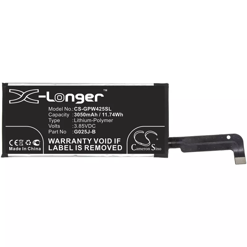CAMERON SINO Baterija Tipas G025J-B, skirta Google Pixel 4a, 3050 mAh / CS-GPW425SL