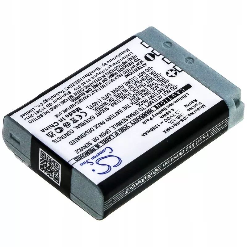 CAMERON SINO NB-13L atsarginė baterija, skirta Canon PowerShot G5 X, G7 X, G9 X, SX620 HS, SX720 HS, SX730 HS, SX740 HS (1250 mAh, 3,6 V, ličio jonų)