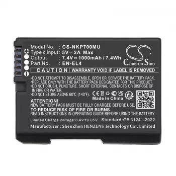 CAMERON SINO Akumuliatorius EN-EL4 A E Nikon D2H D2Hs D2X D2Xs D3 D3S D3X F6 su USB-C prievadu / CS-NKP700MU