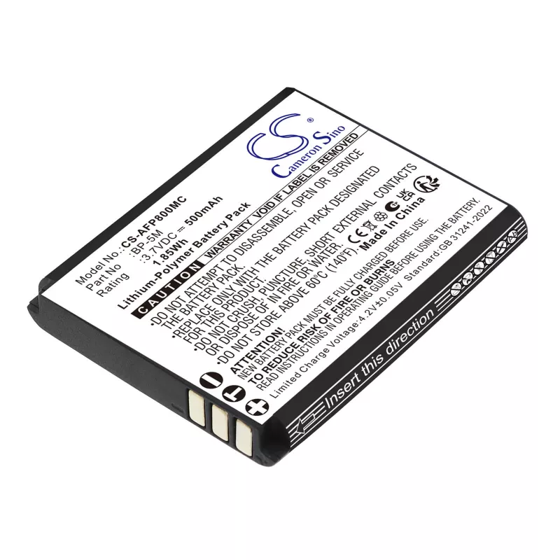 Cameron Sino Replacement Battery BP-5M for Agfaphoto Realishot WP8000 (500mAh) - CS-AFP800MC