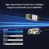 UNITEK Cat.8 S/FTP Ethernet Patch Cable 10m RJ45 40Gbps 2000MHz Gold-Plated Black