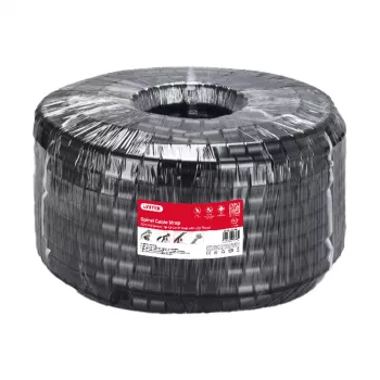 UNITEK Spiralinis kabelių rišiklis, 5m, 22mm skersmuo, juodas